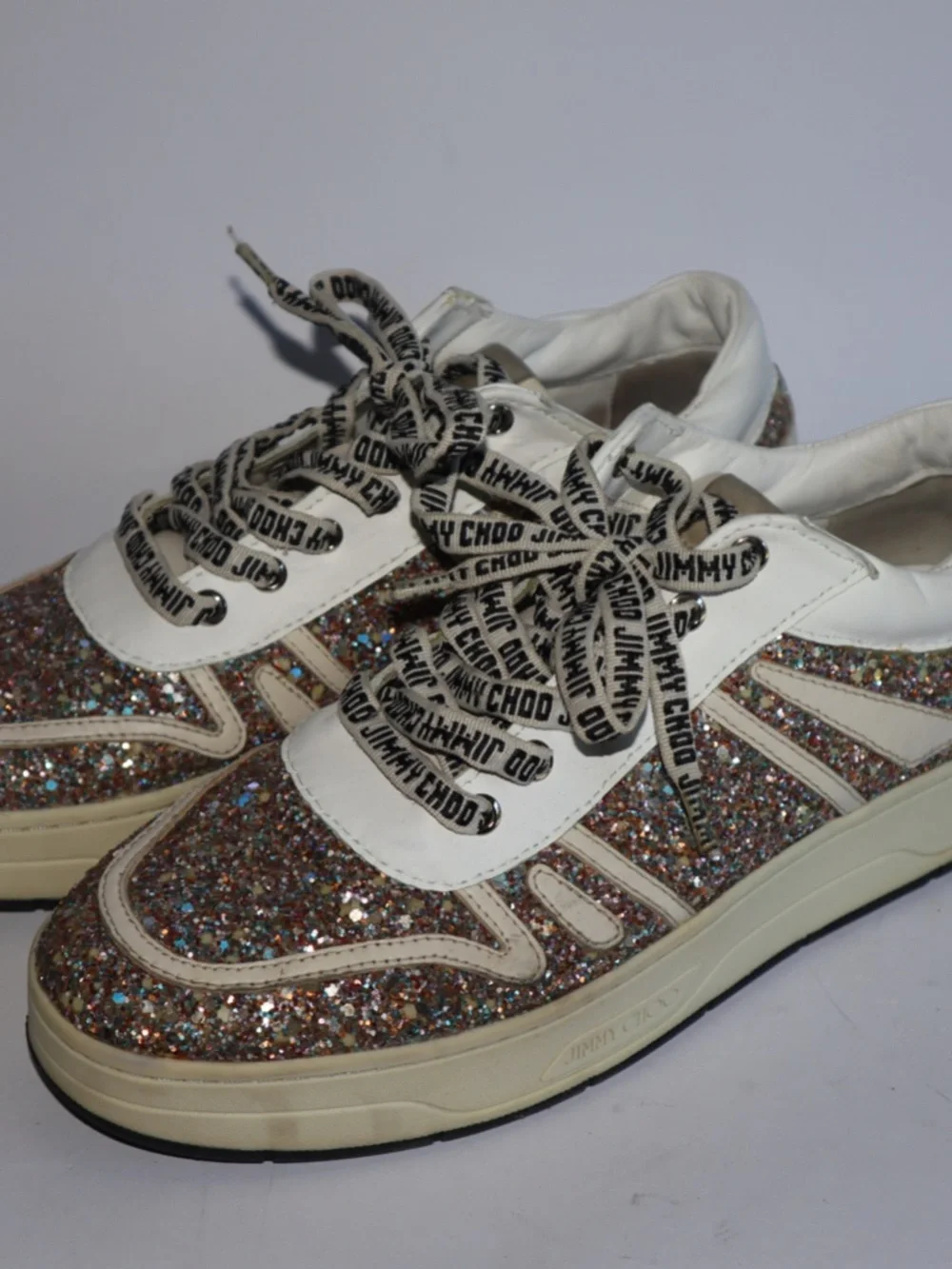 Jimmy Choo Hawaii Glitter Sneakers Women's 39
